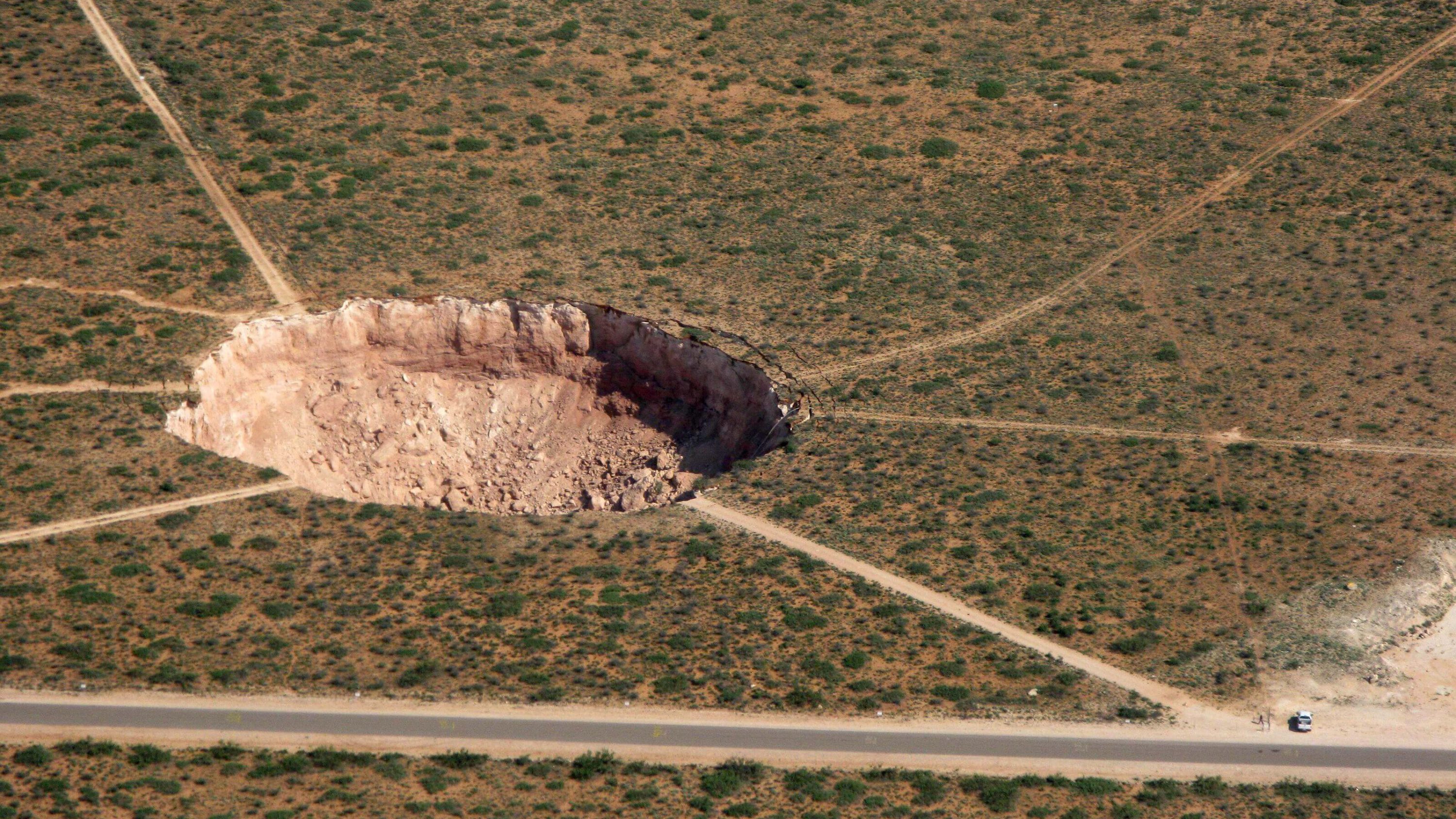 Land research shows a sinkhole in Eddy County, New Mexico