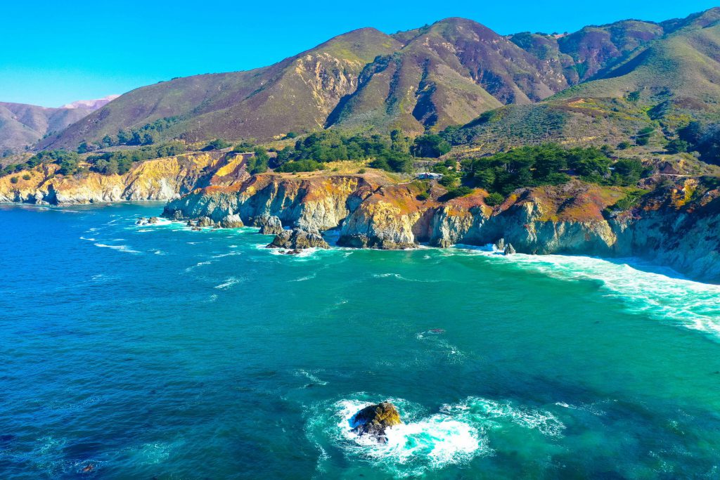 Sea caves at the Golden Gate National Recreation Area in the San Francisco Bay.