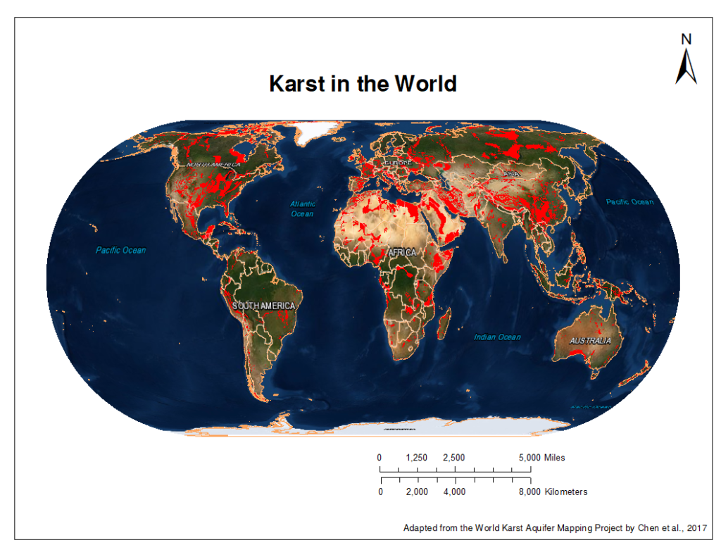 Learn About Karst National Cave And Karst Research Institute   NCKRI World Karst Map 1024x791 