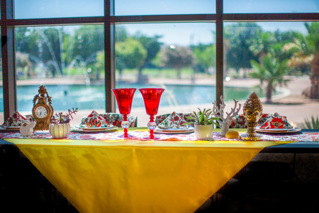 An example of a table arrangement NCKRI put together for a group party.