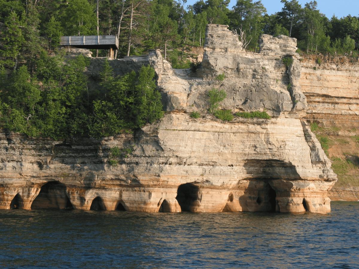 Caves off of the shore of Lake Superior in Michigan.